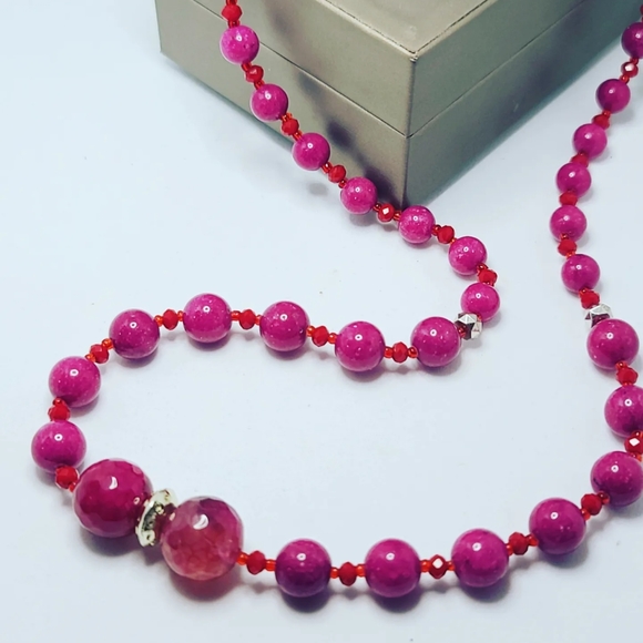 Pink Agate necklace - Picture 1 of 4